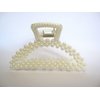 Generic Rounded white acrylic hair claw clip with faux pearls
