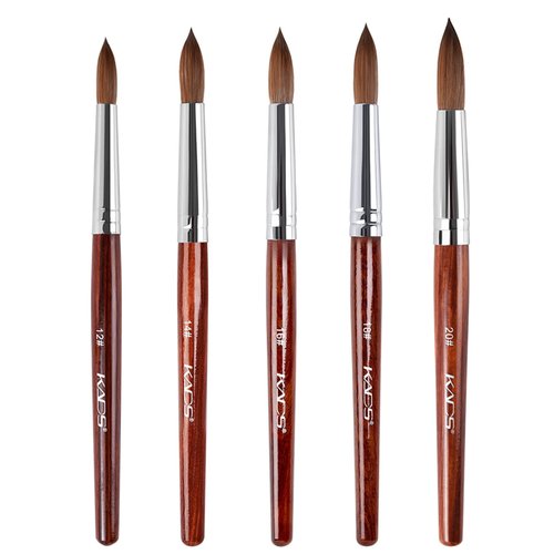 KADS Kolinsky Sable Acrylic Nail Art Brush Red Wood Pen Nail Brush Size 12# 14# 16# 18# 20# Nail Art Manicure Tool Set