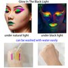 Glow in The Black Light Face & Body Paint, Neon Glow Fluorescent Face Paint Crayons for Halloween Club Makeup Xmas Glow Party