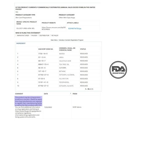 Ellocy 42% Urea Gel Max Plus Salicylic & Hyaluronic Acid - cracked heel repair callus remover gel for Elbows, Feet, and Hands, and cracked heel, calloused feet remover gel