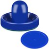 Air Hockey Pushers and Blue Air Hockey Pucks, Goal Handles Paddles Replacement Accessories for Game Tables (4 Striker, 4 Puck Pack) (Blue & Blue)