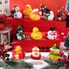 Sratte 16 Pcs Christmas Rubber Duckies Toys Bulk, Fancy Novelty Christmas Ducks Party Decorations for Classroom Prizes Ducky Birthday Gift Xmas Winter Holiday Party Favors Bag Fillers (Simple Style)
