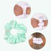 Semato 8 Pcs Satin Scrunchies - Bridesmaid Gifts, Bachelorette Party Favors, Wedding Party Favors (white+mint green)