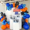 Orange Blue Balloons, 12 Inch Royal Blue and Orange Balloons, Blue Gold Metallic Balloon Orange Latex Balloons with Star Printed Balloon for Kids Dragon Cartoon Theme Anime Birthday Party Decorations