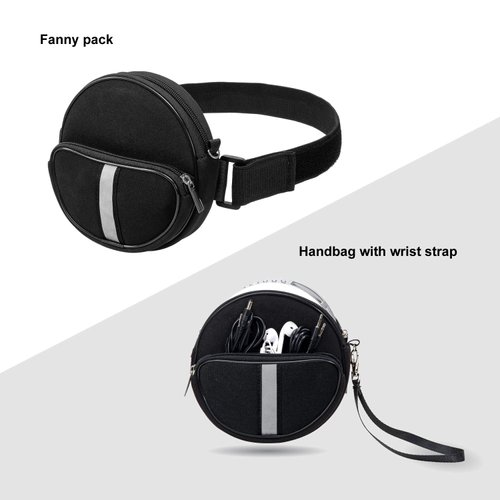 Soicpic CD Player Portable Case,Waterproof Fanny Pack with Wristlet Hand Strap Compatible with HOTT/Gueray/NAVISKAUTO/Jinhoo/Jensen/Monodeal Portable CD Player and More（6.5 inch）.