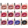 BIOKUSY 12 Colors Glitter Lip Gloss Set, Black Blue Purple Matte Diamond Shimmer Metallic Liquid Lipstick Set, 24 Hours Long Lasting Waterproof Glossy Lipstick Kit Halloween Makeup Gife for Women