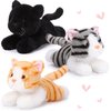 Harrycle 3 Pcs 9 Inch Cat Stuffed Animal Plush Cat Valentine's Day Gift Cute Stuffed Cat Plush Toys Small Cat Stuffed Animal Sleeping Gifts for Boys Girls Pet Party Favors(Stylish Style)