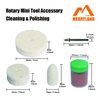 Merryland Flet Polishing Wheel for Dremel 145pcs, Polishing Pad Buffing Wheel Cone 140pcs Polishing Compound Paste 1pcs and Mandrel 4pcs, Rotary Tool Accessory Set Electric Power Tool DIY, RMTA145C1