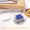 Bobby Pins, 200pcs Bobby Pins Brown Hair, Bobby Pins U Shaped Hair Pins 2.4 inch, Buns Decorative Bobby Hair Pins for Women with Storage Box