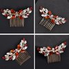 Sppry Rhinestone Hair Comb - Sparkly Hair Accessory for Bridal Women in Wedding Party(Red-Gold)