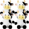 Wettarn 4 Pcs Cows Stuffed Animal Bulk 9.8'' Cow Plush Toy Cows Dolls Cute Soft Cuddly Cow Christmas Birthday Gifts Cow Party Decor Plush Toy Set for Kids Girls Boys(Cow)