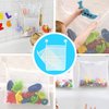 2 PCS Mesh Bathtub Toy Holder Bag, LEEFONE 18 x 14 Inch Bath Toy Organizer, 4 Ultra Strong Hooks, White