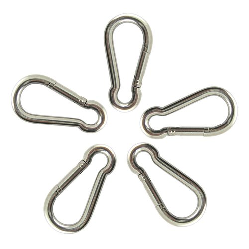 PROTEUS Stainless Steel 316 Spring, Snap Hook for Keyring, Home, RV, Camping, Fishing, Diving, Traveling, Hiking, Dog leash, Backpack in 5/16 inch (8cm), Pack of 5