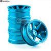 Chanmoo 1/10 RC On Road Wheels Rims 12mm Hex Alloy Aluminum Drift Hubs for 1:10 Rally Racing Car Tires Tamiya TT01 TT02 XV01 TA06 A959 PTG2 HPI KYOSHO HSP PTG2 Touring Street Tyres 4PCS (Titanium)