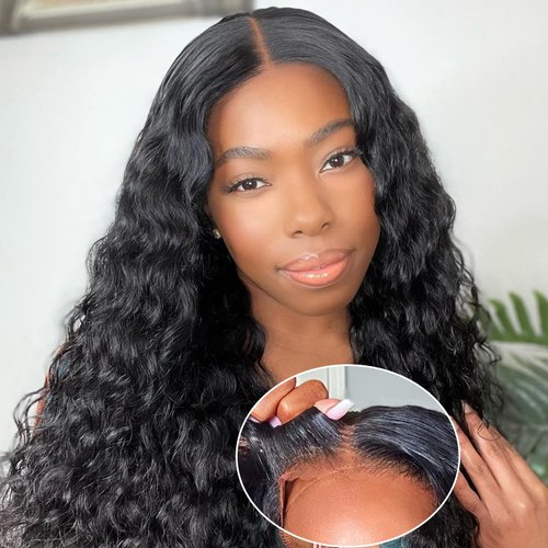 Lealife 24 Inch Wear & Go Glueless Wig for Beginners Glueless Wigs Human Hair Pre Plucked Water Wave Lace Front Wigs Human Hair for Women Pre Cut Lace Ready to Wear Closure Wigs Human Hair 24 Inch