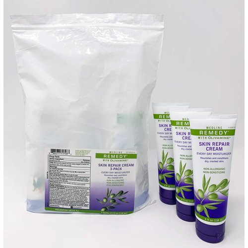 Medline Remedy Skin Repair Cream, 4 oz Tubes (3 Pack)