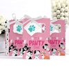 Pawty Like a Puppy Girl - Pink Dog Baby Shower or Birthday Party Favor Boxes - Set of 12