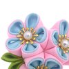 Women Girl Kimono Traditional Tsumami Kanzashi Hair Clip Japanese Asian Wedding Hair Tie Flower Hairpin Accessories Headwear (Blue)