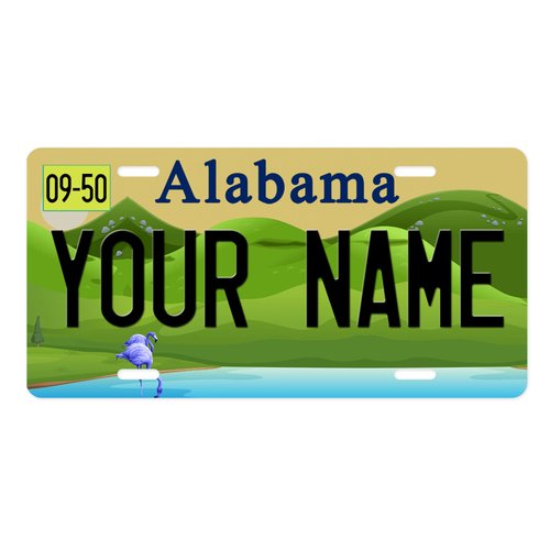 Bleu Reign Personalized License Plate 2016 Alabama Car Vehicle, Add Custom Name (6x12in)