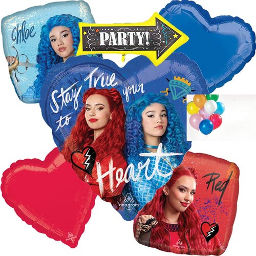 amscan Stunning Balloon Decorations Bouquet Party Supplies Accessory, Muticolor Birthday Decorations Perfect for Descendants 4 Pocket Watch Rise of Red Theme Event Officially Under License by Anagram