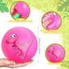 Sratte 15 Pcs 9 Inch Balls for Toddlers 1-3 Cute Dinosaur Inflatable Bouncy Beach Balls for Kids with Pump for Indoor Outdoor Beach Playground Backyard Pool Games