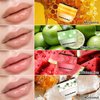 4 PCS Bee Lip Balm Honey Pot, Honey Watermelon Apple Coconut Lip Balm Sleeping Lip Mask Overnight with Sticks, Lip Exfoliating Prevention Dry and Crack (Honey & Watermelon & Apple & Coconut)