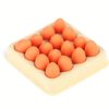 4GlowZ Set of 16 Tiny Eggs for Miniature Kitchen Decor and Photography Scenes, Ideal for Small-Scale Photography Props and Collectible Accessories(Orange Egg+ Tray)