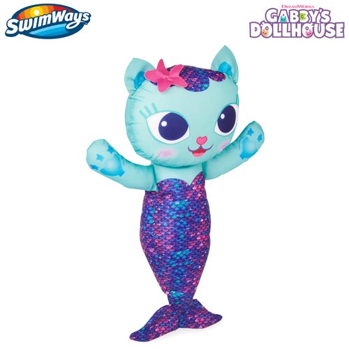 Swimways Gabby’s Dollhouse Mercat Swim Huggable, Gabby’s Dollhouse Toys, Bath Toys & Beach Toys, Floating Water Stuffed Animal for Kids Aged 1 & Up