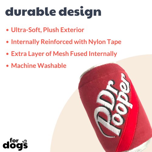 Huxley & Kent for Dogs | Dr Pooper (Small) | Power Plush Dog Toy with Squeaker | Funny Dog Toy | Cute Dog Toy | H&K Squeaky Dog Toy