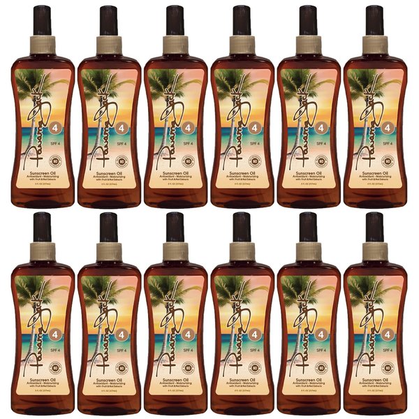 Panama Jack Sunscreen Tanning Oil - SPF 4, PABA, Paraben, Gluten & Cruelty Free, Antioxidant Formula with Exotic Oils and Fruit & Nut Extracts, 8 FL OZ (Pack of 2)