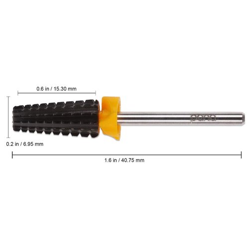 PANA Nail Carbide 5 in 1 Bit - Two Way Rotate use for Both Left and Right Handed - Fast remove Acrylic or Hard Gel - 3/32" Shank - Manicure, Nail Art, Drill Machine (Double Coarse - 2XC, Black)