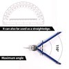 Professional Precision Compass Set, Metal Spring Bow Compass with Protractor, Lock, Pencil Leads & Screw Replacements, for Geometry, Math, Drafting, Drawing & Measuring, School & Office Supplies