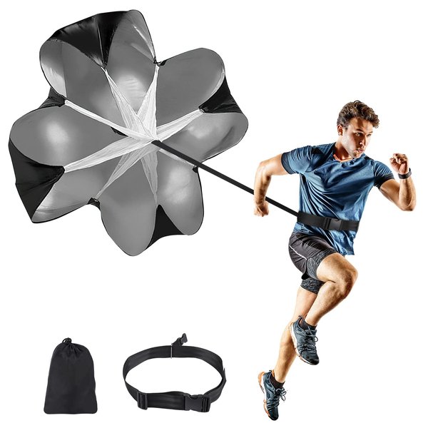 GIEMIT Running Speed Parachute 56" Speed Resistance Parachute with Adjustable Strap, Speed Drills Training Parachute for Speed Training and Strength Training