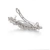 EVER FAITH Bridal Crystal Hair Barrette Clip for Women, Weadding Gorgeous Simulated Pearl Marquise Hair Accessories for Bride Bridesmaid Clear Silver-Tone