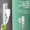 Go Green Power 15' Extension Cord, 3-Outlet, 16 AWG, White (GG-19615)