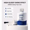 AIRSEE Gel Top Coat Nail Polish - 15ml No Wipe,Long Lasting Stain Resistant，Clear UV Glitter High Gloss Shiny Gel for Home DIY and Nail Salon