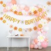 Happy Birthday Banner Little Daisy Banner for Kids Adults Birthday Party Decorations (Dark Yellow+Orange)