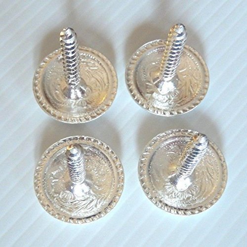 1" Set Of 4 Western Saddle Bright Engraved Concho Screw Back