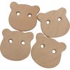 Mandarin Bird Toys by M&M 5028 Pk4 Leather Teddy Heads - USA Sourced Vegetable Tanned Thickly Sliced Leather Teddy Bead Heads, Delightful Design, Punched Holes, Chewable Fun for All Bird Species
