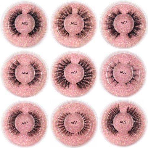 U-Hotmi Wholesale Fales Eyelashes, Mink Lashes Thick 5D Volume Natural Fake Lashes Pack(30 Pairs)