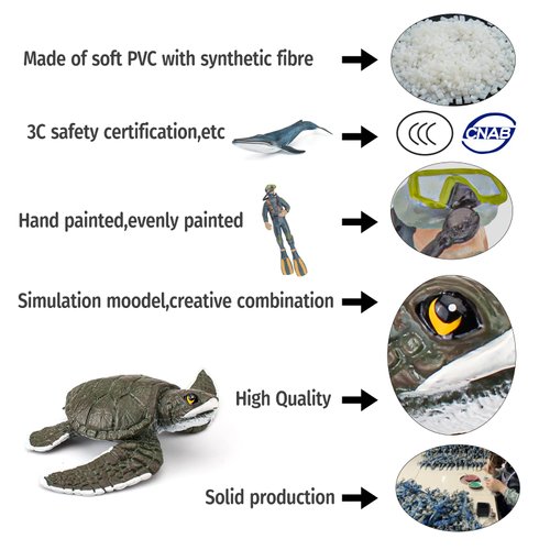 Ocean Sea Marine Animal Figure Toys Playsets 3 PCS Diver Blue Whale Sea Turtle Model Toy Desktop Decoration Collection Party Favors Toys for Boys Girls Kids