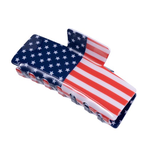 American Flag Hair Claw USA Patriotic Red White Blue Hair Clip Women Girls Independence Day Hair Accessories for 4th of July Memorial Day
