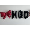 5Pcs Red Bow Balloon for Christmas and New Year Decorations/Red Bow-Knot Foil Balloon for Birthday Party Baby Shower Bridal Gender Reveal Girl Party/Balloons Cannot Float Using Helium