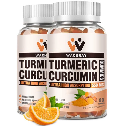 Turmeric Curcumin Gummies with Ginger & Black Pepper Extract - 2 Pack Tumeric Gummy Supplements for Pain Inflammation Joint Weight Health Support - Vegan, Organic, Gelatin-Free - for Adults and Kids