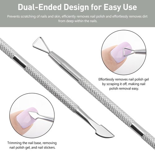 4 Pack Stainless Triangle Gel Nail Polish Remover ，Nail Cuticle Pusher，Cuticle Peeler Scraper Remover Tool for Fingernails and Toenails