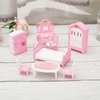 ONEST 32 Pieces Dollhouse Furniture Set Mini House Accessories with Bedroom Living Room Bathroom Kitchen Miniature 1:12 Furniture Accessories Model for Kids