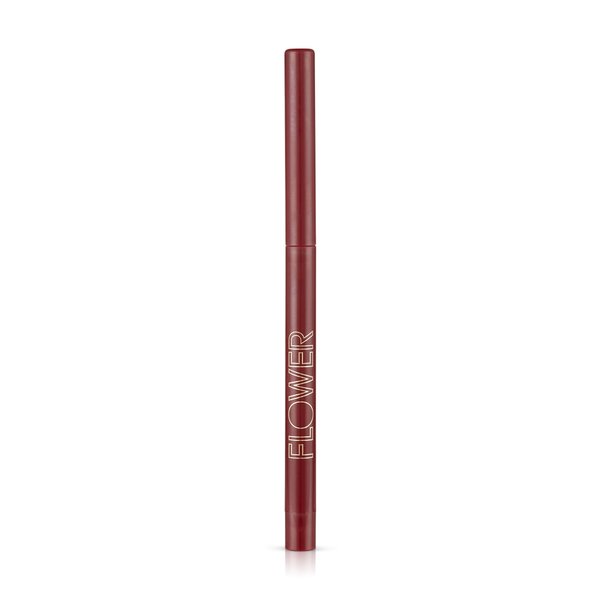 Flower Beauty Petal Pout Lip Liner - Smooth & Creamy Lip Liner with Pigment Rich Color, Prevents Feathering of Lip Color, Comes with Built-in Sharpener (Plum)