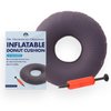 Dr. Frederick's Original Donut Pillow - 18" Inflatable Donut Cushion for Tailbone Pain Relief - Donut Pillow Seat Cushion for Hemorrhoids, Bed Sores, Prostatitis - Gray Flannel & Vinyl