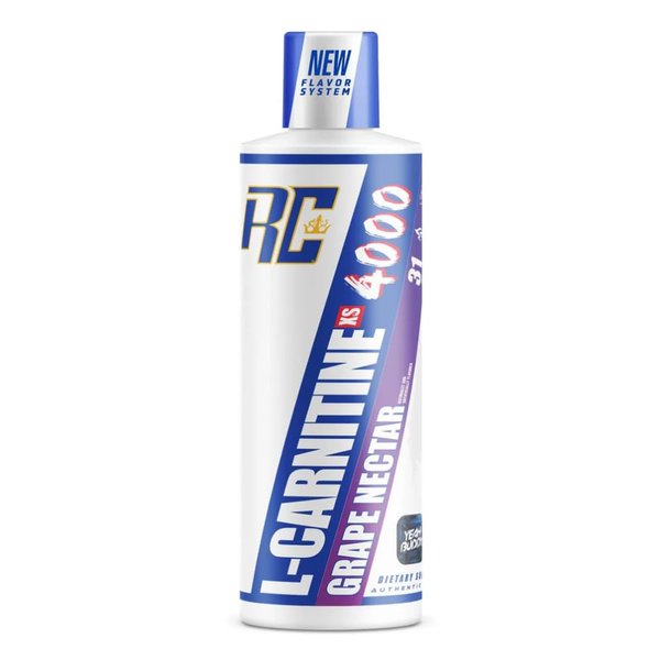 Ronnie Coleman Signature Series L Carnitine XS 4000 Liquid, Stimulant Free, Sugar Free, Zero Carbs, Lean Muscle Strength Support for Men & Women, Amino Acid Supplement, Grape Nectar Flavor, 16 Oz