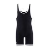 Matman Wrestling Singlet Double Knit Nylon Youth Boys Kids Weightlifting Made in USA (Black/White, Medium)